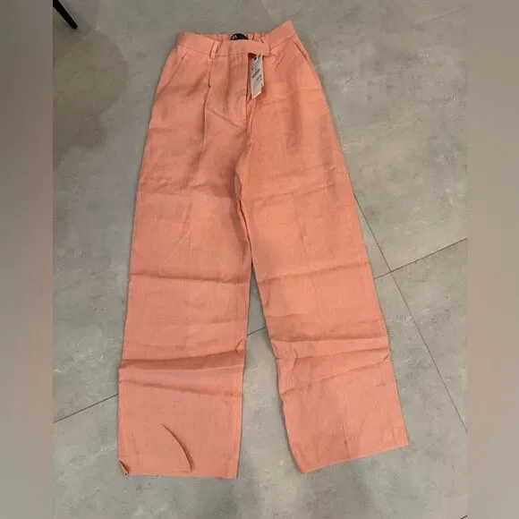 NWT ZARA Linen Pants - Picture 2 of 8